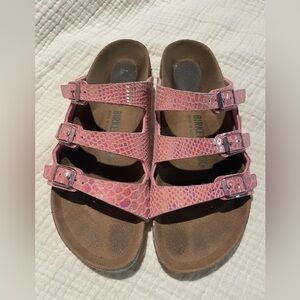 Pink  iridescent Florida style Birkenstocks size 39